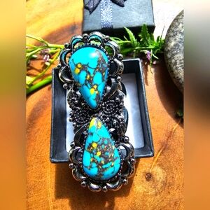 Turquoise Color and Silver Women's Jewelry Size 9